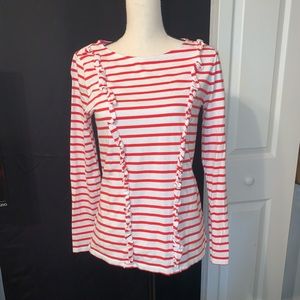 Pink and white striped tee